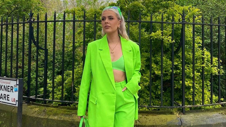 Bright green outfit