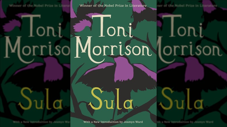 A purple and green cover of Toni Morrison's novel Sula