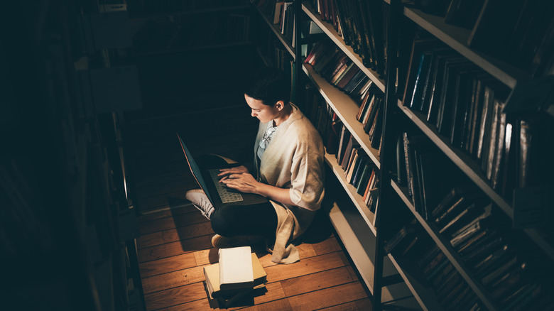Woman reading a book