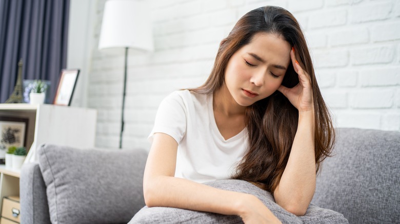 Woman with headache 