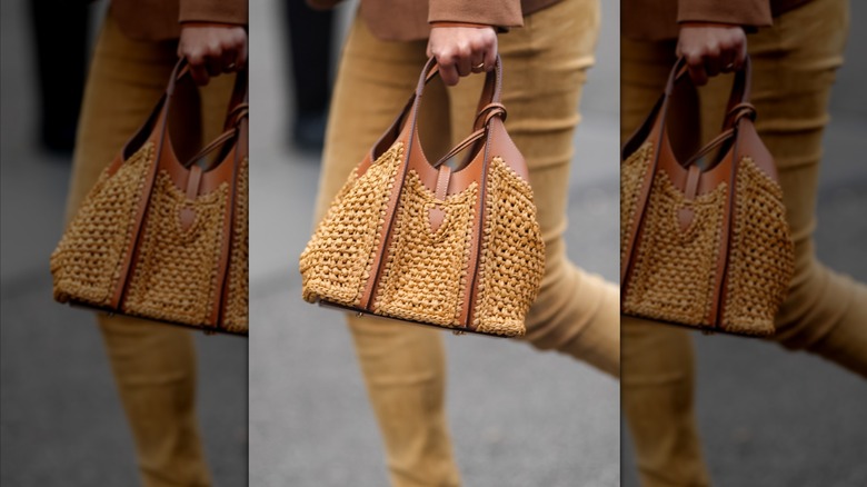 Raffia handbag