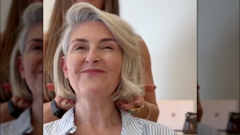 A woman with a French bob