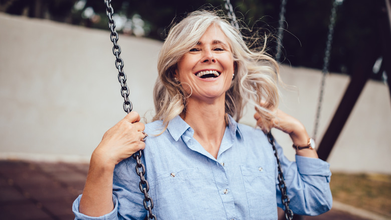 Woman on a swing