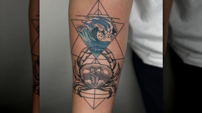Cancer zodiac sign tattoo