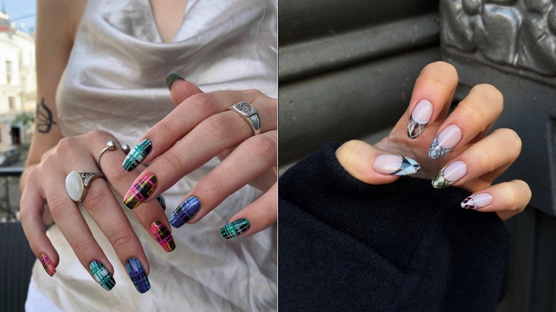 A woman showcases her manicure