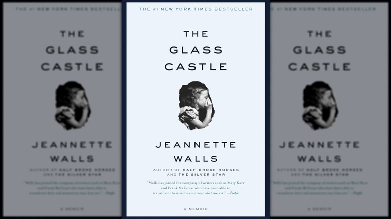 The cover of The Glass Castle featuring a photo of a girl whispering to an unknown person