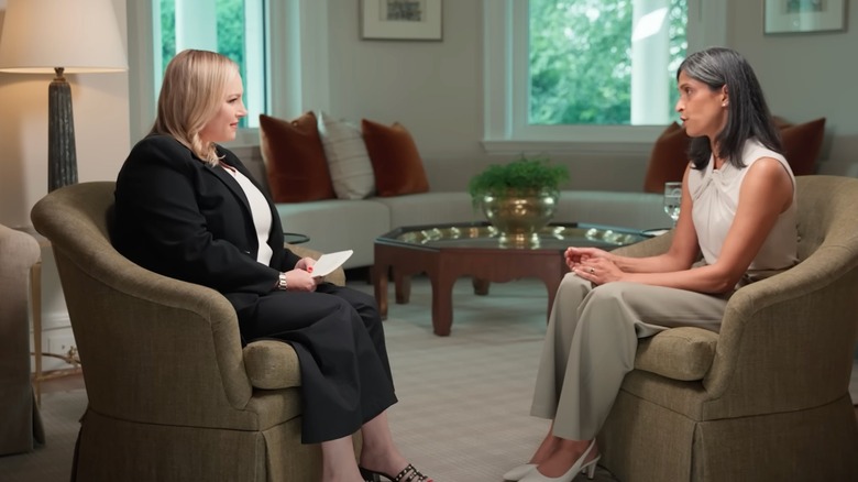 A shot of Meghan McCain interviewing Usha Vance
