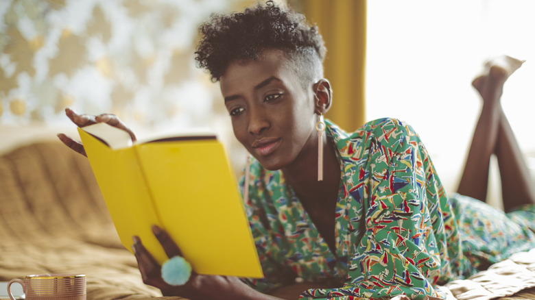 Person reading a book