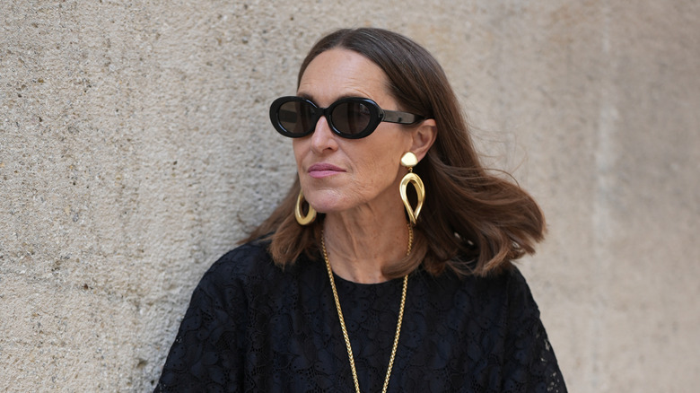 Annette Weber wears oval sunglasses on the streets of Munich on June 8, 2026