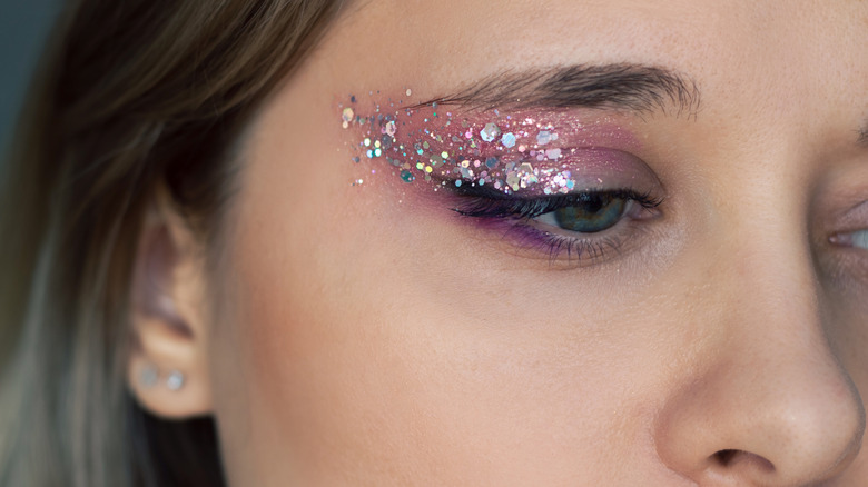 glitter makeup look