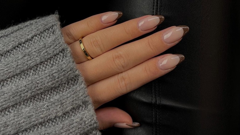 Brown French tips