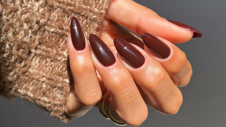 Chocolate brown nails