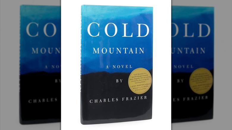 A copy of the book "Cold Mountain" against a white background