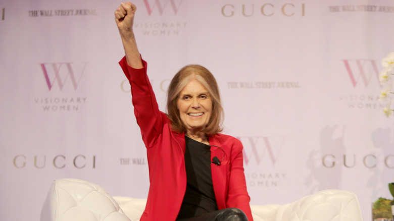 Gloria Steinem speaks onstage during Visionary Women celebrates Gloria Steinem in conversation with Cleo Wade at the Beverly Wilshire, A Four Seasons Hotel on November 18, 2019