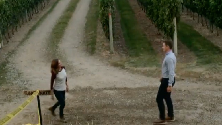 Rachel Leigh Cook as Frankie Baldwin and Brendan Penny as Nate DeLuca in Hallmark Channel's Autumn in the Vineyard (2016)