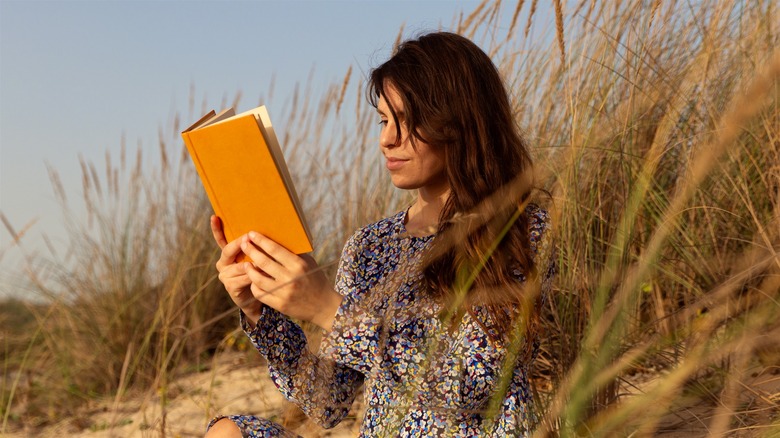 Woman reading a book