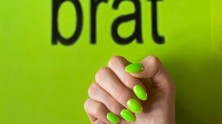 Lime green nails