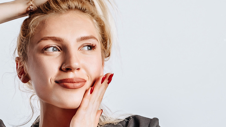 Woman with nose ring