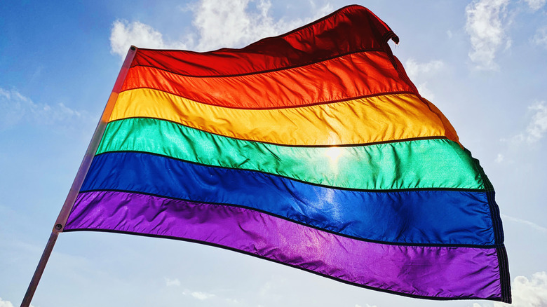 Waving pride flag