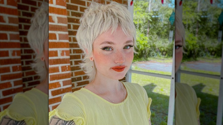 Blonde mixie cut