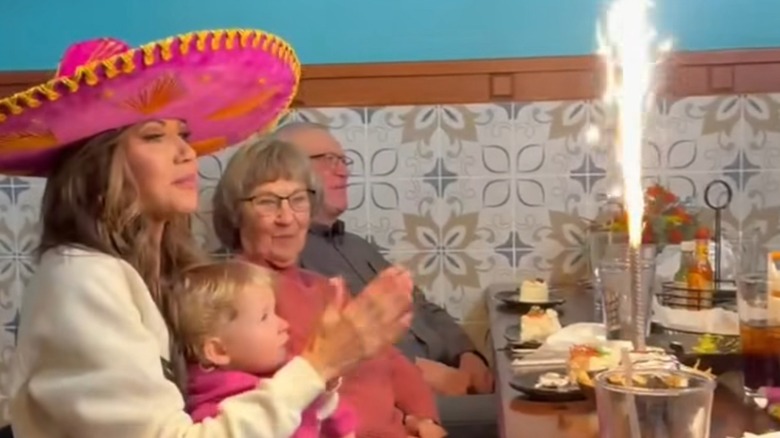 Kristi Noem celebrating her birthday in a Mexican restaurant