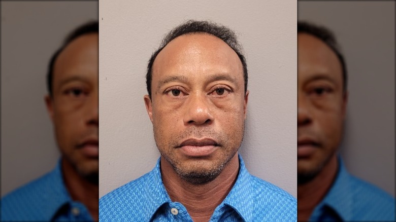 Tiger Woods' mugshot after being arrested in March 2026