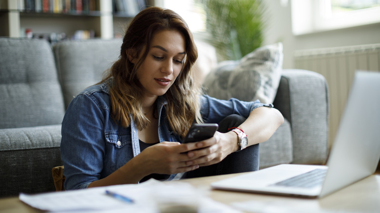 Woman texting