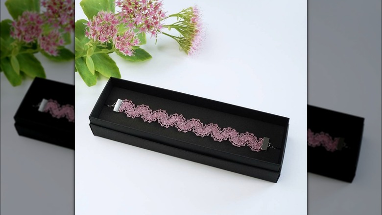 pastel pink choker