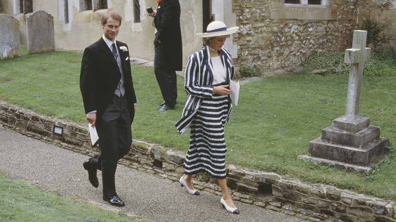 Princess Diana at the 1987 wedding of Major Hugh Lindsay
