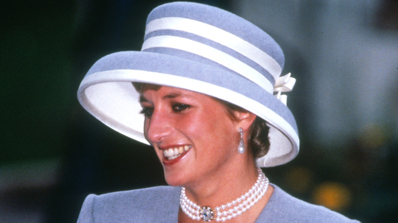 Princess Diana at the 1993 wedding of David Armstrong-Jones