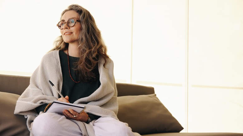 Woman journaling