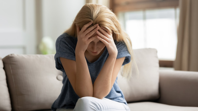 Woman sitting alone 