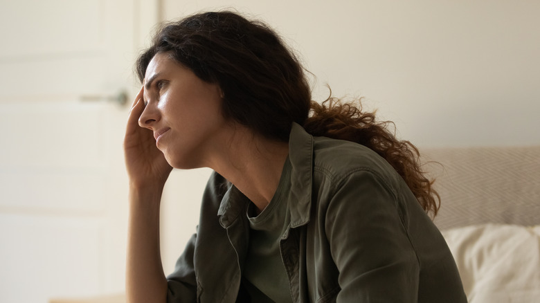 Woman sitting alone 