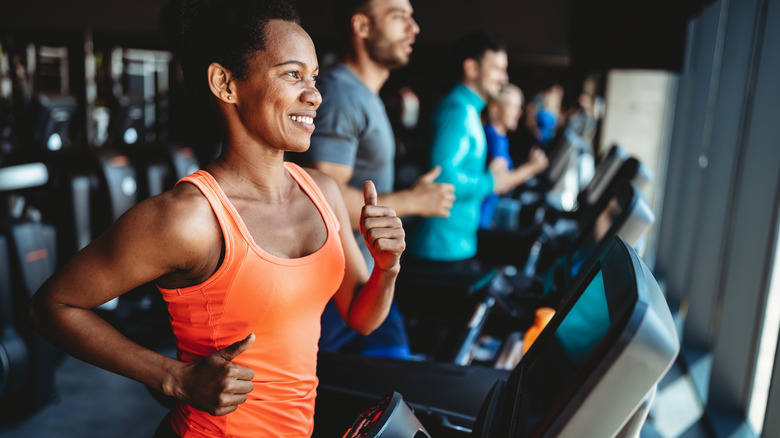 woman on treadmill