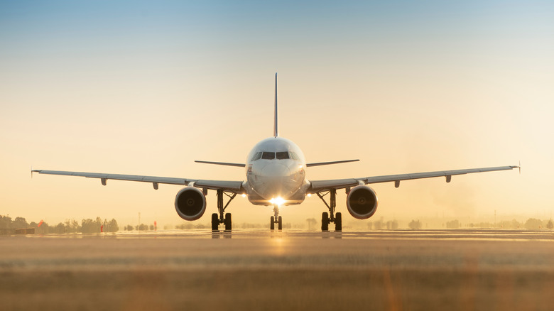 An airplane on the runway