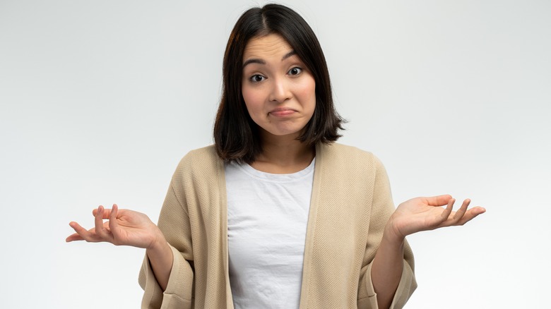 A woman stumped