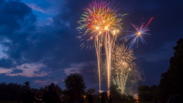 Fireworks going off
