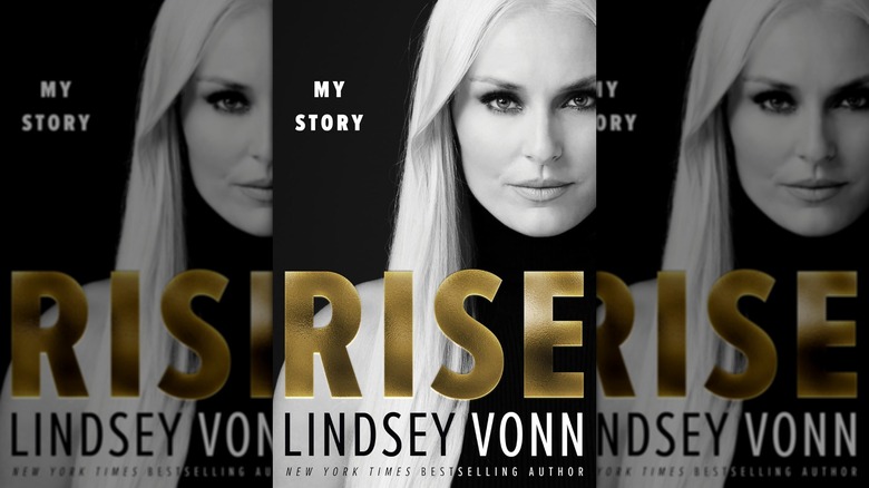 The book cover of "Rise: My Story" by Lindsey Vonn