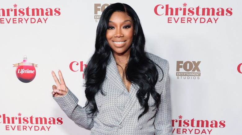Brandy Norwood attends the premiere of Lifetime's "Christmas Everyday" on November 10, 2025 in Los Angeles