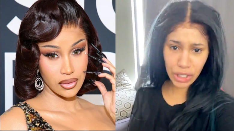 Cardi B at the grammys in 2025 wearing eyelash extensions