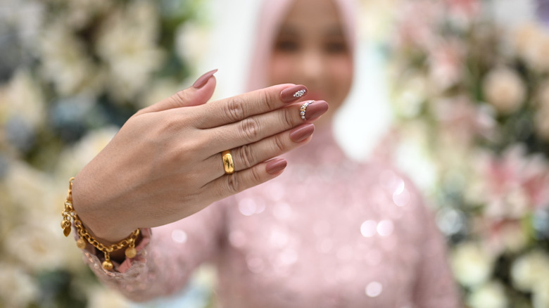 Woman with long nails