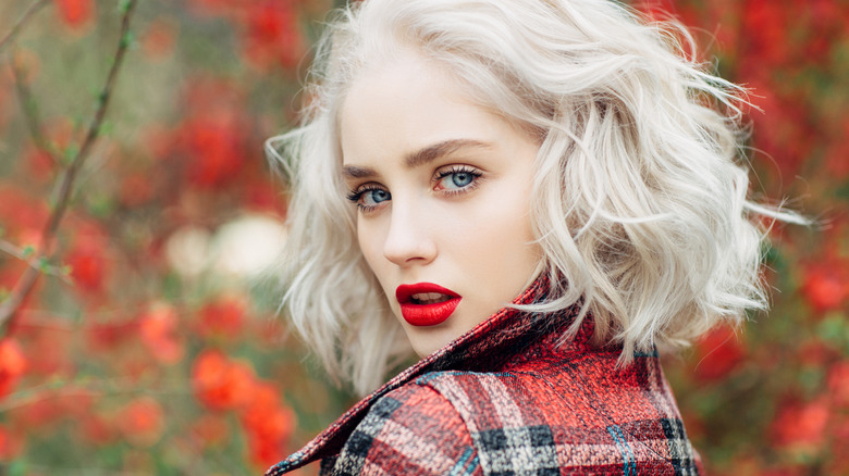 Blonde with colorful lollipop