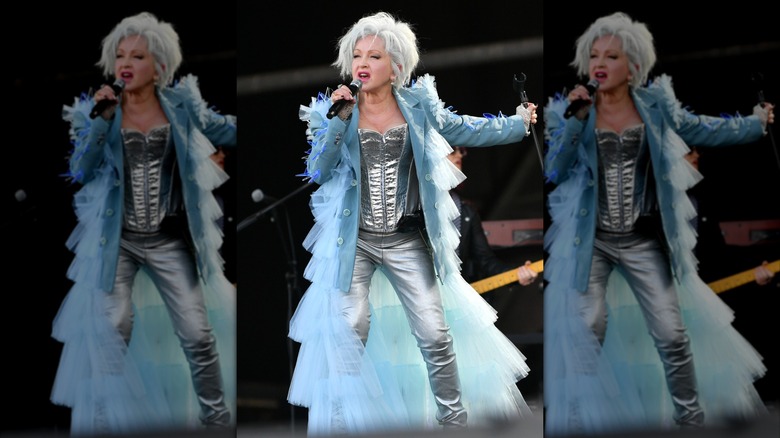 Cyndi Lauper at the Glastonbury Festival in 2024