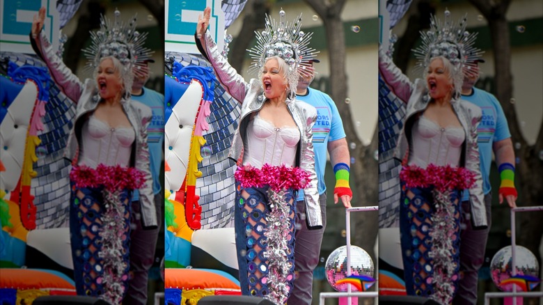 Cyndi Lauper at the WeHo Pride parade in 2024