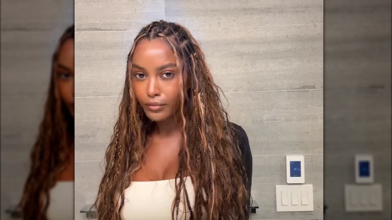 A screenshot of Ciara Miller during a Get Ready With Me video posted to her Instagram