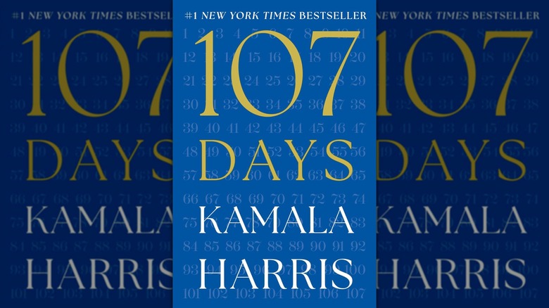 The book cover of "107 Days" by Kamala Harris