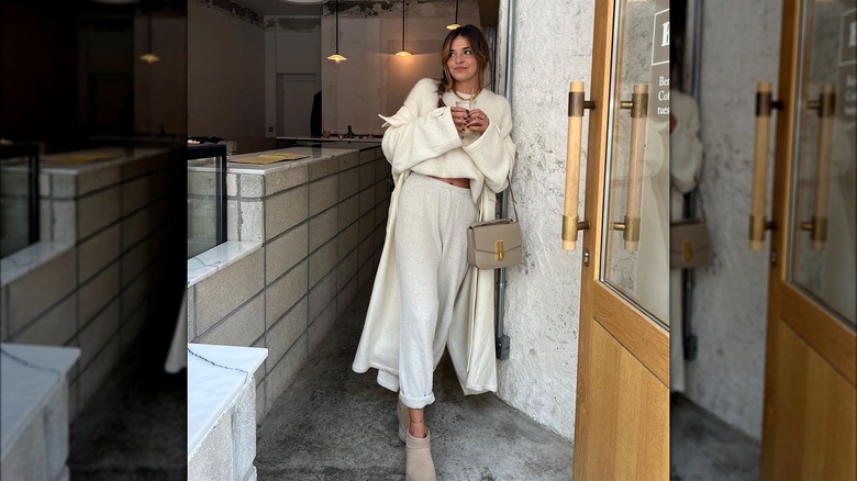 Woman in monochrome sweats
