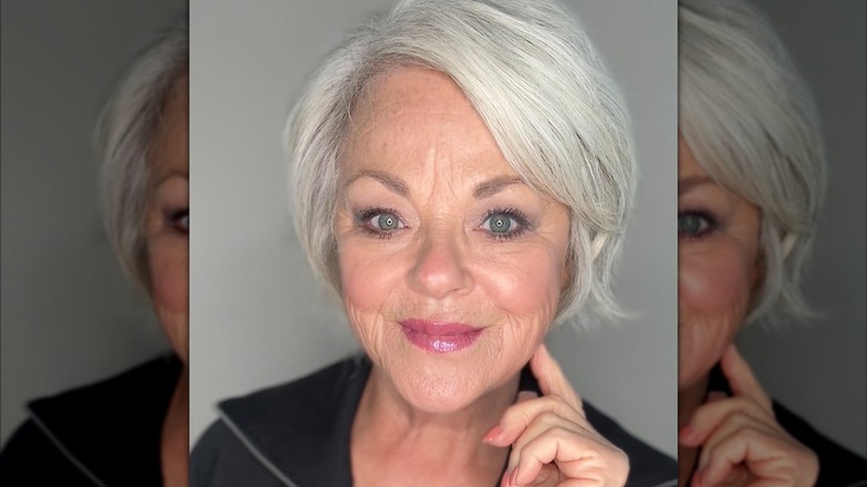 A woman wearing a matte smoky eye