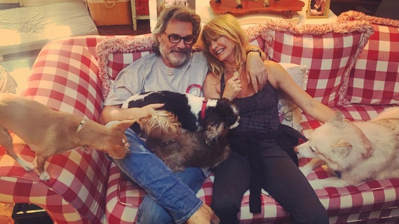 Kurt Russell and Goldie Hawn at home