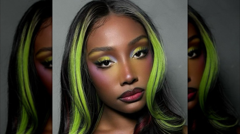 Lyric Christian modeling for a makeup artist